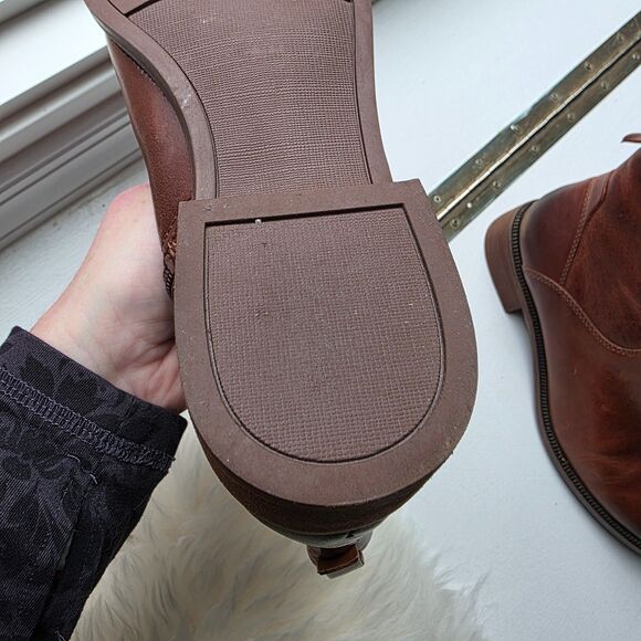 Franco Sarto Brindle Ankle Boots Women’s 8M Cognac Leather 1” Heel - Picture 6 of 11